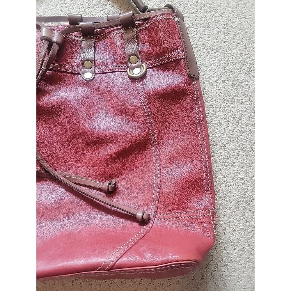 Lucky Brand Big Red Leather Tote / Purse - Picture 3 of 16